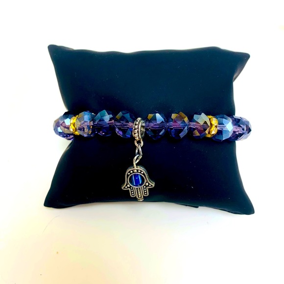 Jewelry - Purple bead evil eye bracelet